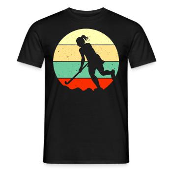 Retro Field Hockey Player Coach Goalkeeper Sport F - Männer T-Shirt - Schwarz - Vorne - AI Model Male 178 light (178cm)