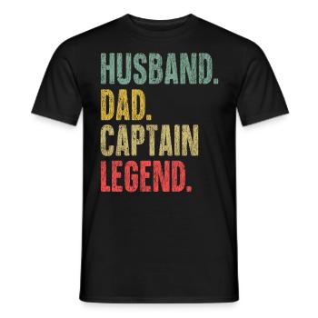 Sailing Vintage Retro Husband Dad - Men's T-Shirt - black - Front - AI Model Male 178 light (178cm)