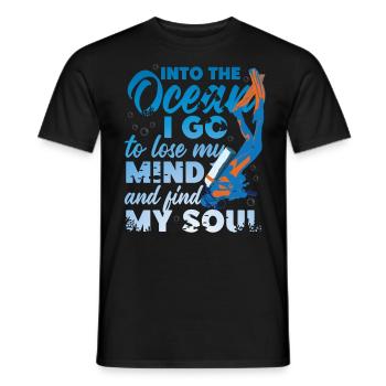 Scuba Diving Diver Into The Ocean - T-shirt homme - noir - Devant - AI Model Male 178 light (178cm)