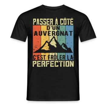 Auvergne Auvergnate Humour Auvergnat - T-shirt homme - noir - Devant - AI Model Male 178 light (178cm)