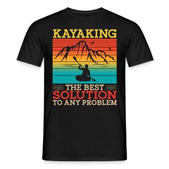 Kayaking The Best Solution Retro - Männer T-Shirt - Schwarz - Vorne - AI Model Male 178 light (178cm)