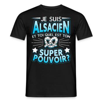 Alsace Alsacien - T-shirt homme - noir - Devant - AI Model Male 178 light (178cm)