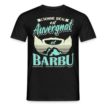 Auvergne Auvergnate Humour Auvergnat Barbu - T-shirt homme - noir - Devant - AI Model Male 178 light (178cm)