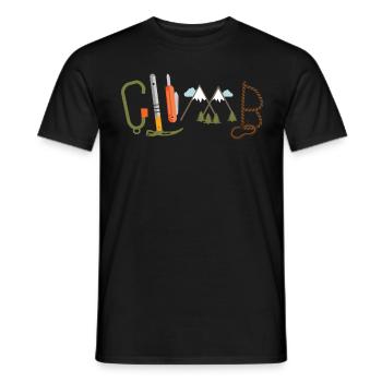 Climb Carabiner Rope - Men's T-Shirt - black - Front - AI Model Male 178 light (178cm)