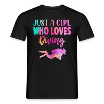 Scuba Diver Watercolor Just A Girl - Men's T-Shirt - black - Front - AI Model Male 178 light (178cm)