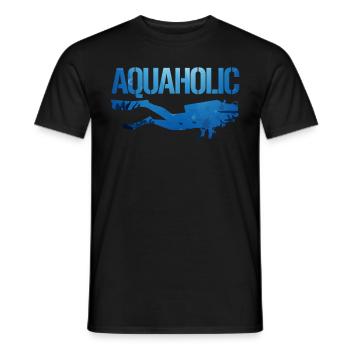 Scuba Diving Diver Aquaholic - Men's T-Shirt - black - Front - AI Model Male 178 light (178cm)