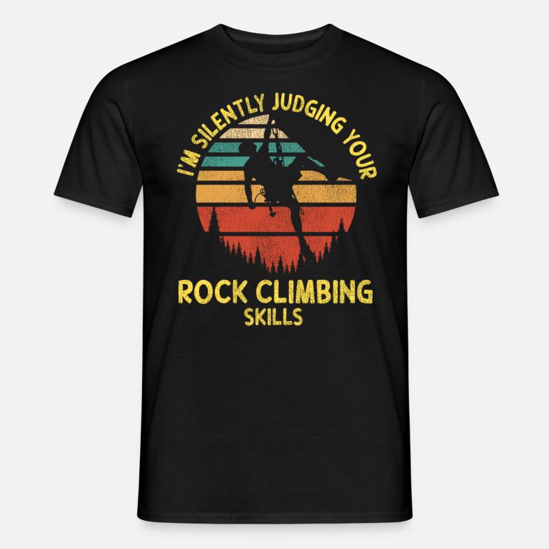 Rock Climbing Climber Retro - Männer T-Shirt - Schwarz