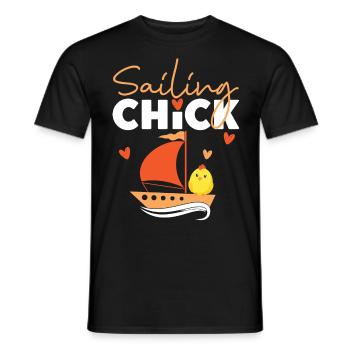 Sailing Chick Girl Sailboat - T-shirt homme - noir - Devant - AI Model Male 178 light (178cm)
