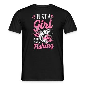 Fishing Girl Mom Mother - Männer T-Shirt - Schwarz - Vorne - AI Model Male 178 light (178cm)