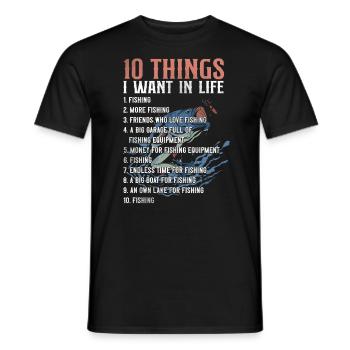 Fishing Vintage - Men's T-Shirt - black - Front - AI Model Male 178 light (178cm)
