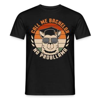 Call Me Bachelor Lama Bachelor Hat College Graduat - Men's T-Shirt - black - Front - AI Model Male 178 light (178cm)