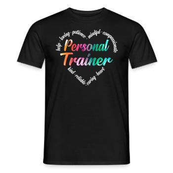 Personal Trainer Heart Word Cloud - T-shirt homme - noir - Devant - AI Model Male 178 light (178cm)