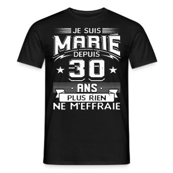 Anniversaire 30 Ans De Mariage - T-shirt homme - noir - Devant - AI Model Male 178 light (178cm)