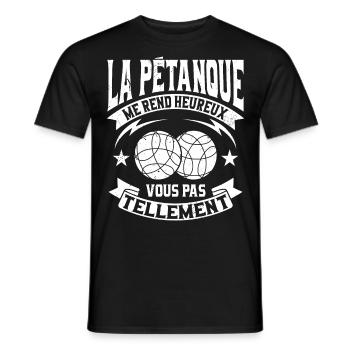 Petanque Humour Boccia Homme Pétanque - T-shirt homme - noir - Devant - AI Model Male 178 light (178cm)