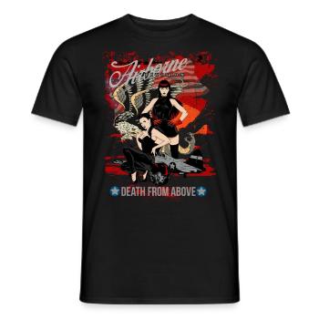 Vintage Airforce Pin Up - T-shirt homme - noir - Devant - AI Model Male 178 light (178cm)