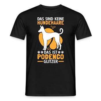Podenco Glitzer spanischer Windhund Geschenk - Männer T-Shirt - Schwarz - Vorne - AI Model Male 178 light (178cm)