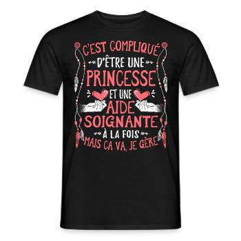 Aide Soignante Humour Aides Soignants - T-shirt homme - noir - Devant - AI Model Male 178 light (178cm)