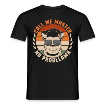 Call Me Master Lama Master Hat College Graduates - Men's T-Shirt - black - Front - AI Model Male 178 light (178cm)
