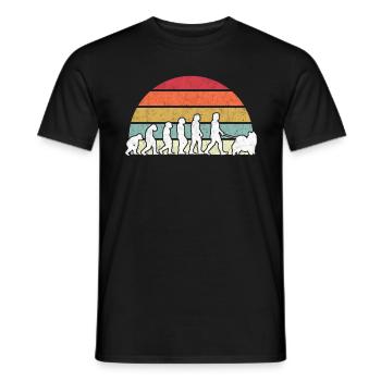 Eurasian Evolution Asian Spitz Family Dog - Men's T-Shirt - black - Front - AI Model Male 178 light (178cm)
