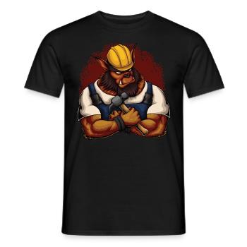 Bauarbeiter Bär - Männer T-Shirt - Schwarz - Vorne - AI Model Male 178 light (178cm)