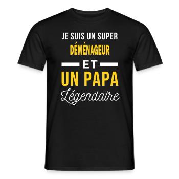 je suis un un papa Légendaire DÉMÉNAGEUR - T-shirt homme - noir - Devant - AI Model Male 178 light (178cm)