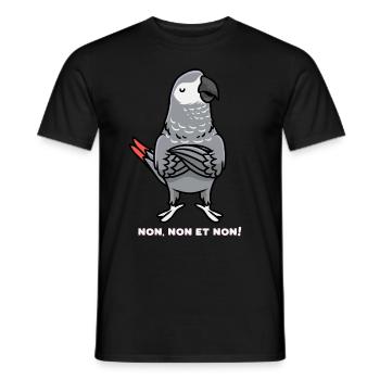 Perroquet jaco Humour Gris du Gabon - T-shirt homme - noir - Devant - AI Model Male 178 light (178cm)