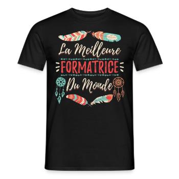 La Meilleure Formatrice Du Monde - T-shirt homme - noir - Devant - AI Model Male 178 light (178cm)