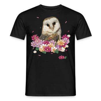 Owl - Men's T-Shirt - black - Front - AI Model Male 178 light (178cm)