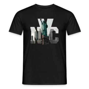 New York City - Statue von Liberty - Männer T-Shirt - Schwarz - Vorne - AI Model Male 178 light (178cm)