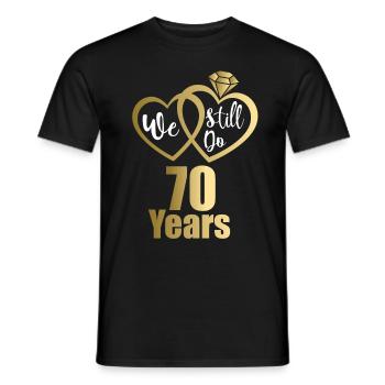 1951 Married couples Golden wedding 70th wedding anniversary - Men's T-Shirt - black - Front - AI Model Male 178 light (178cm)