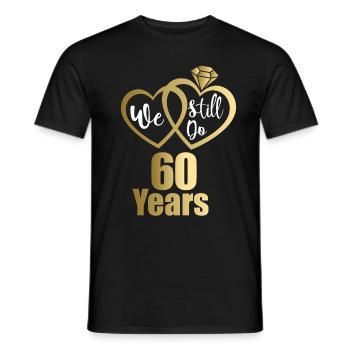 1961 Married couples Golden wedding 60th wedding anniversary - Men's T-Shirt - black - Front - AI Model Male 178 light (178cm)