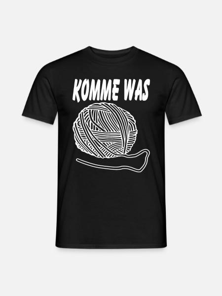 komme was wolle weiss - Männer T-Shirt - Schwarz