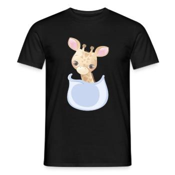 Marsupium Bébé Girafe - T-shirt homme - noir - Devant - AI Model Male 178 light (178cm)
