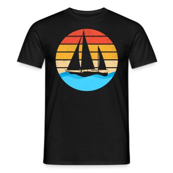 Sailing Sailboat Rétro Vintage - T-shirt homme - noir - Devant - AI Model Male 178 light (178cm)
