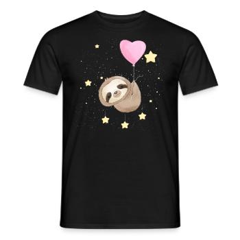 Sloth Floating With Stars - Men's T-Shirt - black - Front - AI Model Male 178 light (178cm)