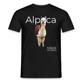Alpaca Peru - Men's T-Shirt - black - Front - AI Model Male 178 light (178cm)
