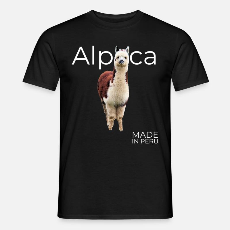 Alpaka Peru - Männer T-Shirt - Schwarz