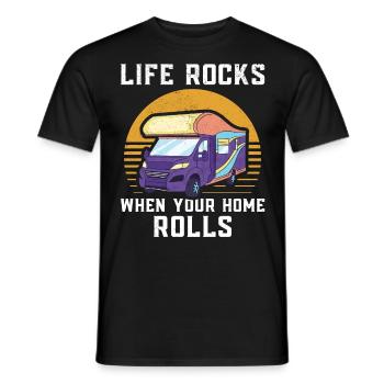 Camping Camping Camping Camping Camping-car Rétro - T-shirt homme - noir - Devant - AI Model Male 178 light (178cm)
