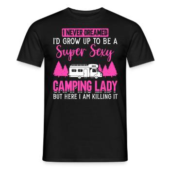 Super Sexy Camping Lady Motorhome - Männer T-Shirt - Schwarz - Vorne - AI Model Male 178 light (178cm)
