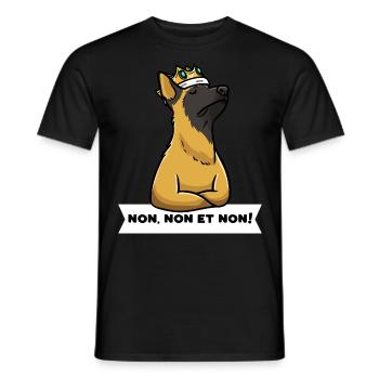 Chien Berger Belge Malinois Têtu - T-shirt homme - noir - Devant - AI Model Male 178 light (178cm)