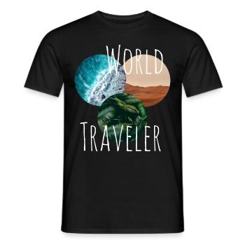 Tour du monde - T-shirt homme - noir - Devant - AI Model Male 178 light (178cm)
