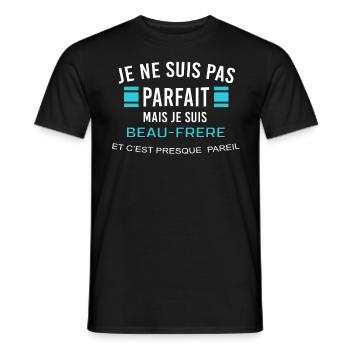 je ne suis pas parfait BEAU FRERE - T-shirt homme - noir - Devant - AI Model Male 178 light (178cm)