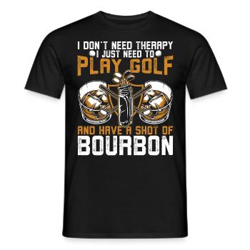 Bourbon-Liebhaber und -Trinker Scheibengolf Scheib - Männer T-Shirt - Schwarz - Vorne - AI Model Male 178 light (178cm)