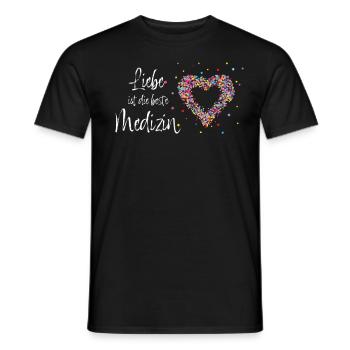 Liebe ist die beste Medizin - Männer T-Shirt - Schwarz - Vorne - AI Model Male 178 light (178cm)