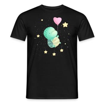 Bébé tortue flottant dans l’espace - T-shirt homme - noir - Devant - AI Model Male 178 light (178cm)