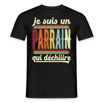 Je Suis Un Parrain Qui Déchiiire - T-shirt homme - noir - Devant - AI Model Male 178 light (178cm)