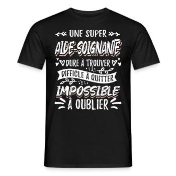 Aide Soignante Aides Soignants - T-shirt homme - noir - Devant - AI Model Male 178 light (178cm)