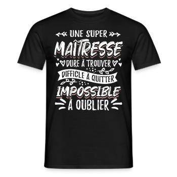 Une Super Maîtresse - T-shirt homme - noir - Devant - AI Model Male 178 light (178cm)