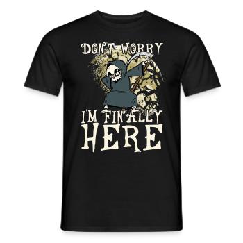 I'm finally here Dabbender Sensenmann Dabbing Moon - Männer T-Shirt - Schwarz - Vorne - AI Model Male 178 light (178cm)