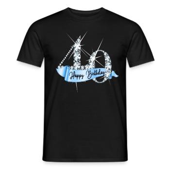Happy Birthday 40th Birthday Gift Diamond Glamour - Men's T-Shirt - black - Front - AI Model Male 178 light (178cm)
